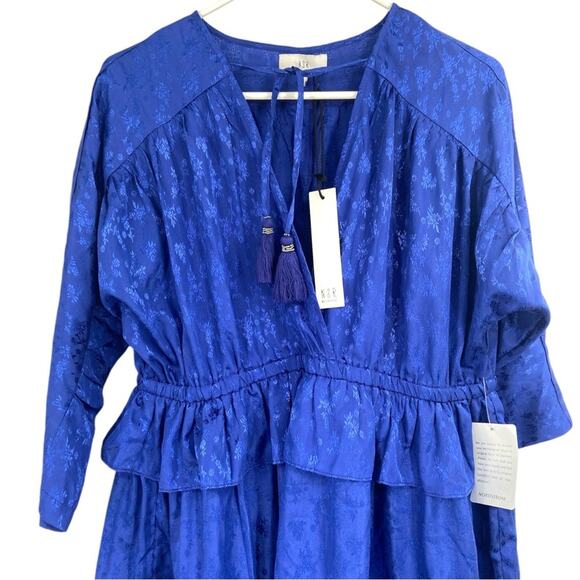 NWT NSR KENNY SATIN JACQUARD DRESS IN ROYAL BLUE XL - Picture 2 of 7